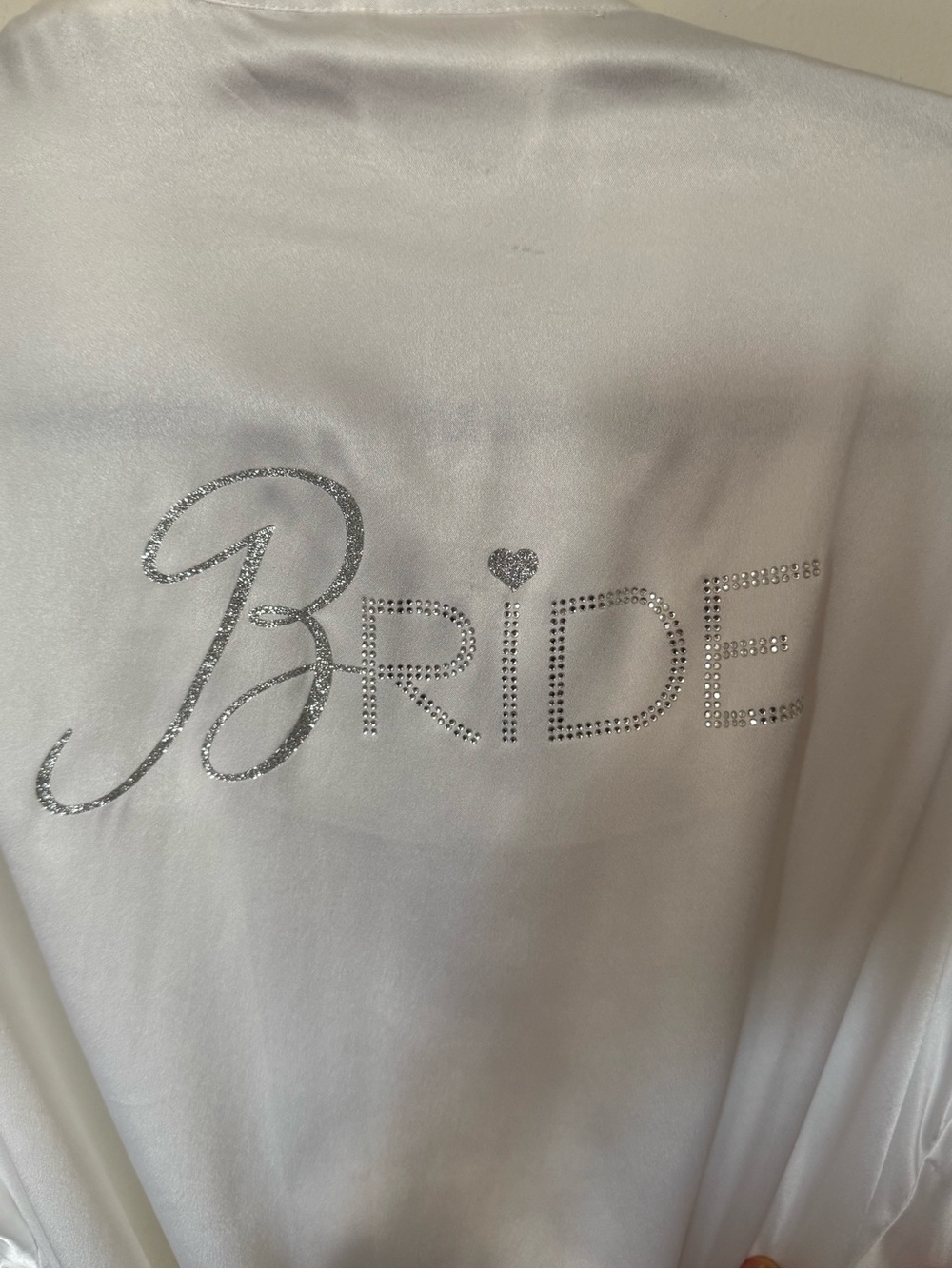 Bride victoria secret Satin Bridal Robe with Rhinestone Script - White - Picture 3 of 5